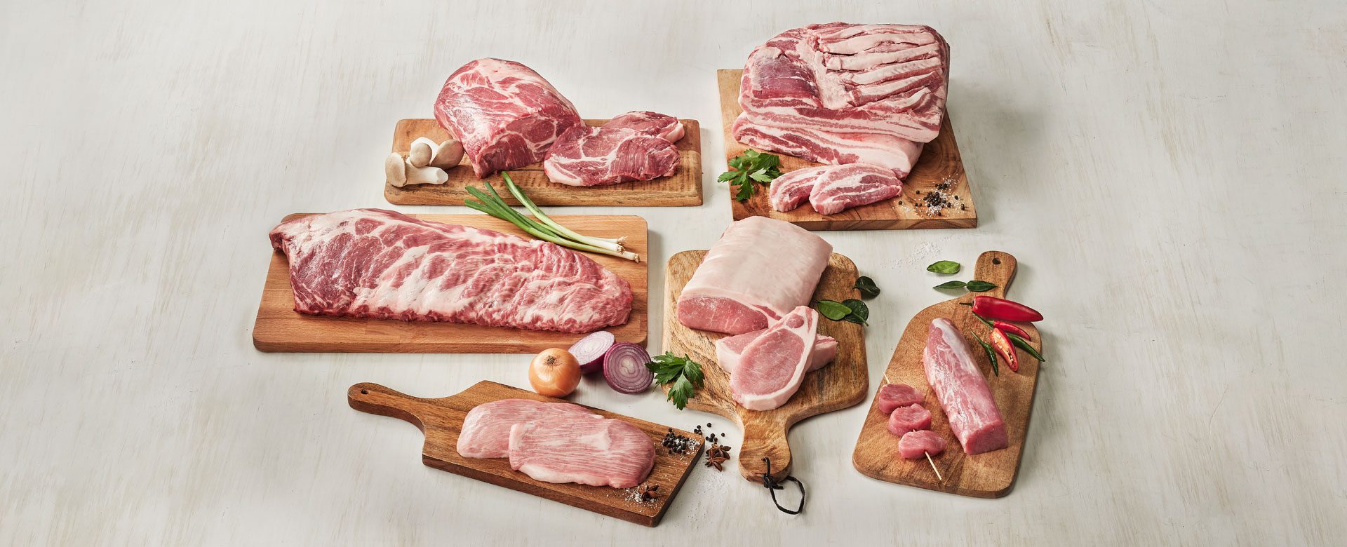 Pork food presentation.